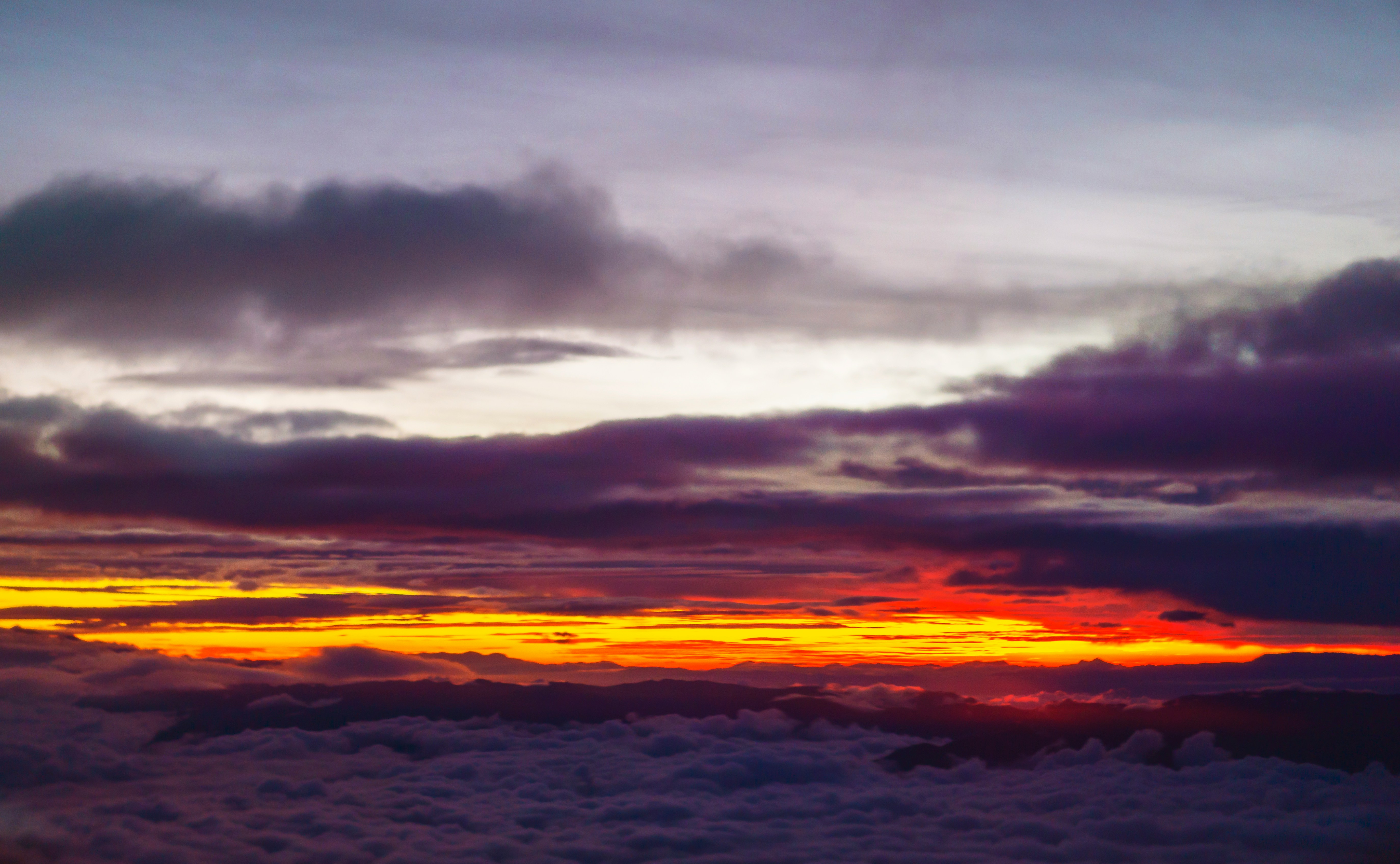 Sunset over mountain range
